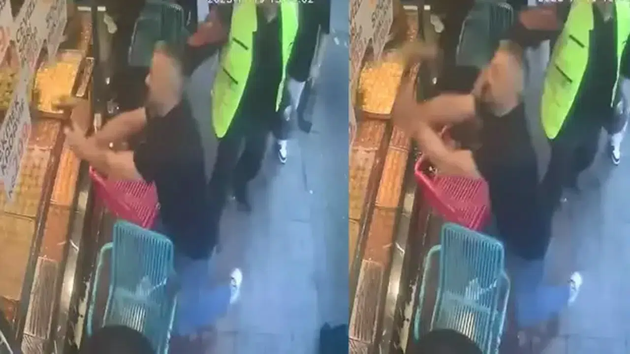 İŞYERİNİN ÖNÜNDE YAPILAN TEMİZLİĞE KIZDI ÇEKİÇLE SALDIRDI!