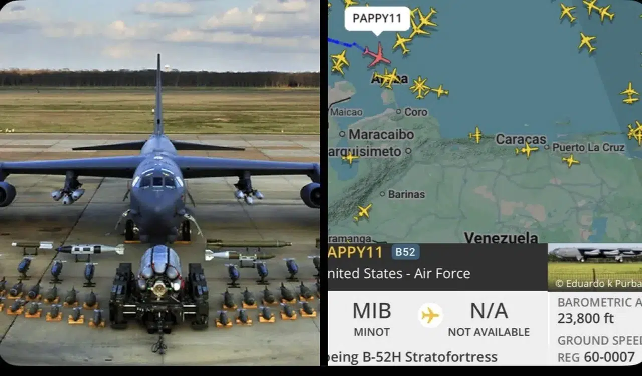 ABD’NİN B-52 BOMBARDIMAN UÇAĞI VENEZUELA AÇIKLARINDA DOLAŞIYOR!