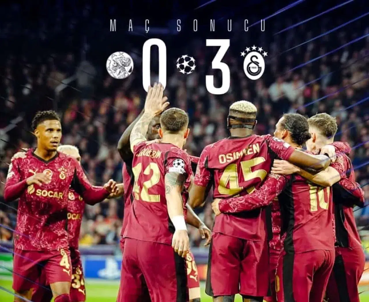 GALATASARAY AJAX’I AMSTERDAM’DA SAHADAN SİLDİ SÜPÜRDÜ DAĞITTI!