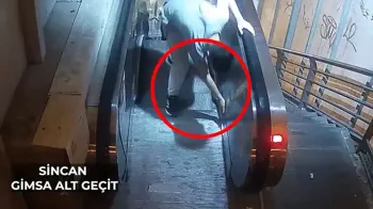 ANKARA'DA YÜRÜYEN MERDİVENLERİ DURDURAN ŞÜPHELİ ARANIYOR!