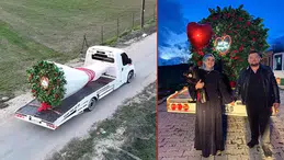 OTO KURTARICI DEV BUKETİ ARACA YÜKLEYEREK EVLİLİK TEKLİFİ YAPTI!