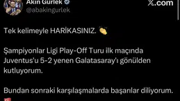 ADALET BAKANI AKIN GÜRLEK GALATASARAY’I  BÖYLE TEBRİK ETTİ!