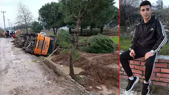 BETON MİKSERİ AĞAÇLARIN ÜZERİNE DEVRİLDİ! 1 ÖLÜ 1 YARALI!