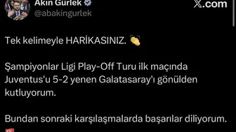 ADALET BAKANI AKIN GÜRLEK GALATASARAY’I  BÖYLE TEBRİK ETTİ!