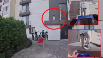 ÖNCE SİPARİŞİ TESLİM ETTİ SONRA DAMDA KALAN ÇOCUĞU KURTARDI!