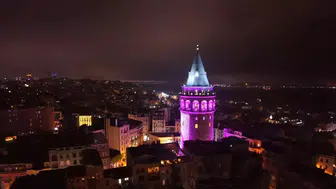 GALATA KULESİ FARKINDALIK İÇİN MOR RENGE BÜRÜNDÜ!