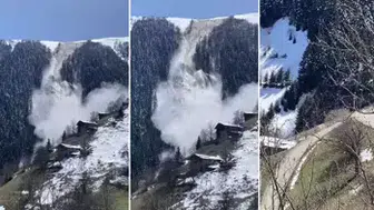 TRABZON ÇAYKARA'DA ÇIĞ DÜŞMESİ BÖYLE GÖRÜNTÜLENDİ!