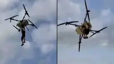 BAFRA'DA DRONE TUTUNARAK YER DEĞİŞTİREN O ÇİFTÇİ DÜŞMÜŞ!