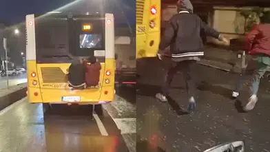 ÜSKÜDAR'DA OTOBÜSÜN ARKASINDA ÖLÜM YOLCUĞU KAMERADA!