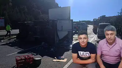 TAVAS'TA MİNİBÜS KAMYONLA ÇARPIŞTI!BABA İLE OĞLU ÖLDÜ!