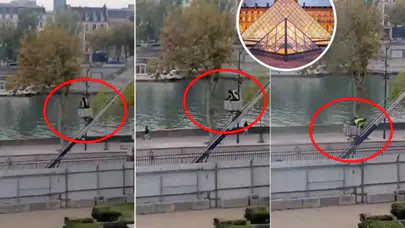 PARİS'TEKİ LOUVRE MÜZESİ 7 DAKİKADA GÖZ GÖRE GÖRE İŞTE BÖYLE SOYULMUŞ!