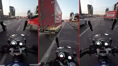 YASAK YOLA GİREN KAMYONET KAZAYA NEDEN OLUYORDU!