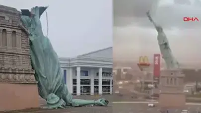 ÖZGÜRLÜK HEYKELİNİN BREZİLYA'DAKİ REPLİKASI YIKILDI!