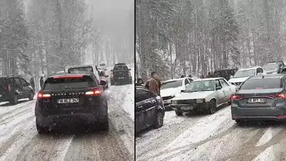 OYLAT KAPLICALARI YOLU KAR NEDENİYLE KAPANDI!