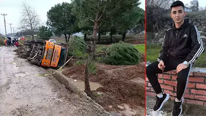 BETON MİKSERİ AĞAÇLARIN ÜZERİNE DEVRİLDİ! 1 ÖLÜ 1 YARALI!