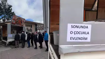 İNEGÖLLÜ GENÇ KIZ SEVDİĞİ ERKEKLE EVLENİNCE LOKMA DAĞITTI!