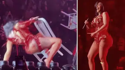 DÜNYACA ÜNLÜ RAPÇİ CARDİ B. DÜŞÜŞÜNÜ BAKIN NASIL YORUMLADI!