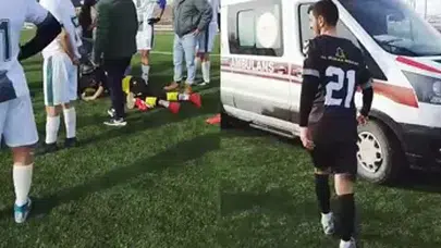 AMATÖR MAÇTA DİLİ BOĞAZINA KAÇAN KALECİYİ POLİS KURTARDI!