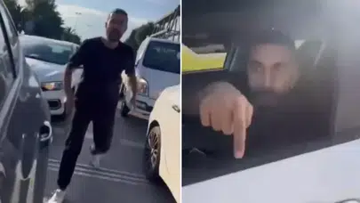 TRAFİKTE ÇOCUKLARININ YANINDA KADINA SALDIRANA CEZA!