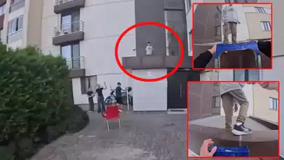 ÖNCE SİPARİŞİ TESLİM ETTİ SONRA DAMDA KALAN ÇOCUĞU KURTARDI!