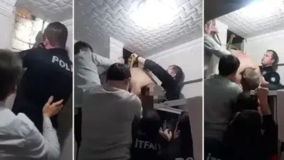 BOŞANMA AŞAMASINDAKİ EŞİNİN EVİNE GİRERKEN BACAYA SIKIŞTI!