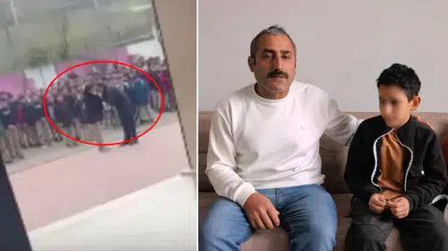 İNEGÖL'DE OKUL BAHÇESİNDE YAŞANAN DEHŞET ANLARI KAMERADA!