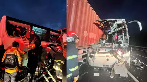 OSMANİYE’DE YOLCU OTOBÜSÜ TIR’A ÇARPTI!6 ÖLÜ 11 YARALI!