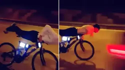 BİSİKLET ÜZERİNDE BU ŞEKİLDE YOLCULUK ÖLÜMLE BİTTİ!