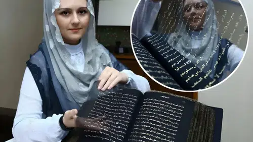 AZERBAYCANLI SANATÇI KURAN-I KERİM’İ 3 YILDA İPEĞE İŞLEDİ!