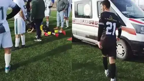 AMATÖR MAÇTA DİLİ BOĞAZINA KAÇAN KALECİYİ POLİS KURTARDI!