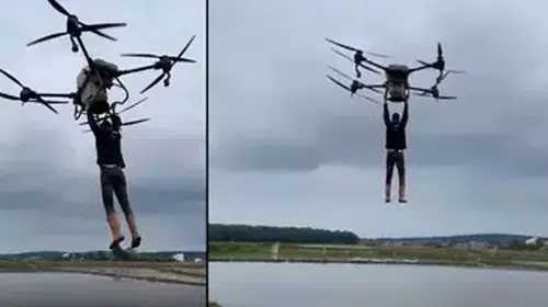 BAFRA'DA ÇİFTÇİ DRONE TUTUNARAK TARLANIN DİĞER UCUNA GEÇTİ!