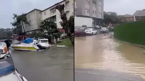 ARALIKSIZ YAĞAN YAĞMUR BEYKOZ'DA KÜÇÜK GÖLETLER OLUŞTURDU!