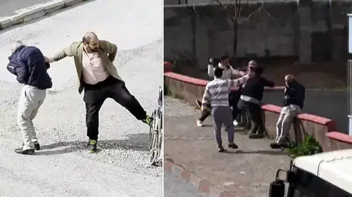 TEKERLEKLİ ARABADAKİ BABASINI AZARLAYINCA HALKTAN DAYAK YEDİ!