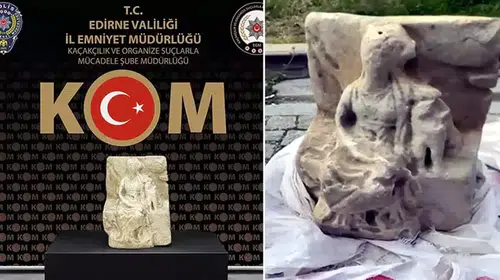 EDİRNE'DE ROMA DÖNEMİNE AİT TANRIÇA KYBELE HEYKELİ ELE GEÇİRİLDİ!