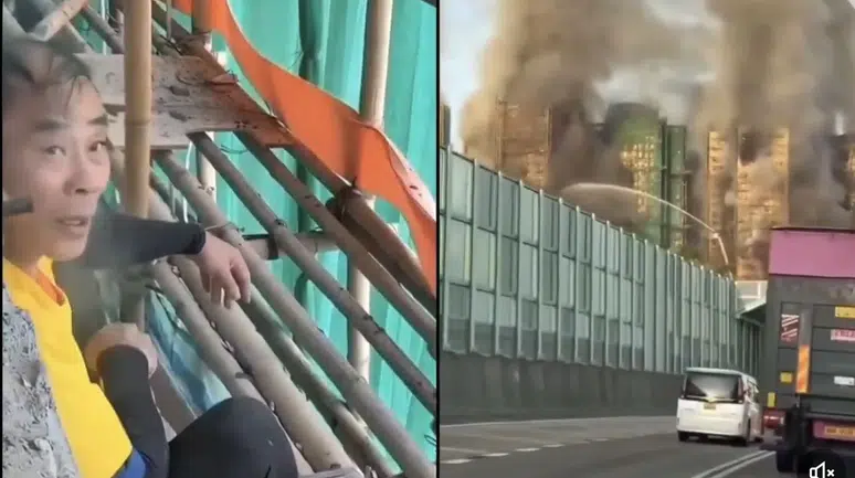 HONG KONG’DAKİ BÜYÜK YANGINDAN ŞOK EDİCİ GÖRÜNTÜLER GELİYOR!