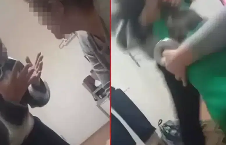 ÜVEY BABANIN 9 YAŞINDAKİ ÇOCUĞA ŞİDDETİ KAMERA İLE ÇEKİLDİ!