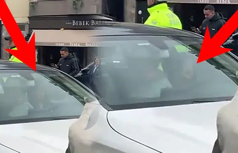 BEBEK'DE LÜKS ARAÇLI KADIN TRAFİĞİ KİLİTLEDİ! POLİSE HAKARET ETTİ!