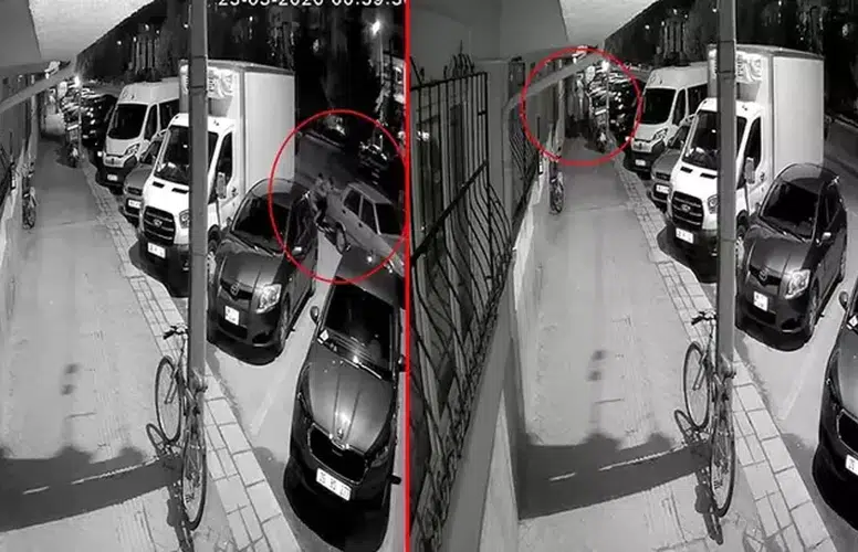 ESKİŞEHİR'DE PARK HALİNDEKİ OTOMOBİLİ BÖYLE ÇALDILAR!