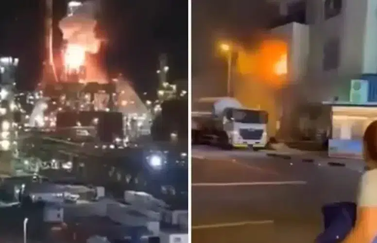 İRAN TEL AVİV’E FÜZE ATIYOR! PETROL RAFİNERİSİ VURULDU!