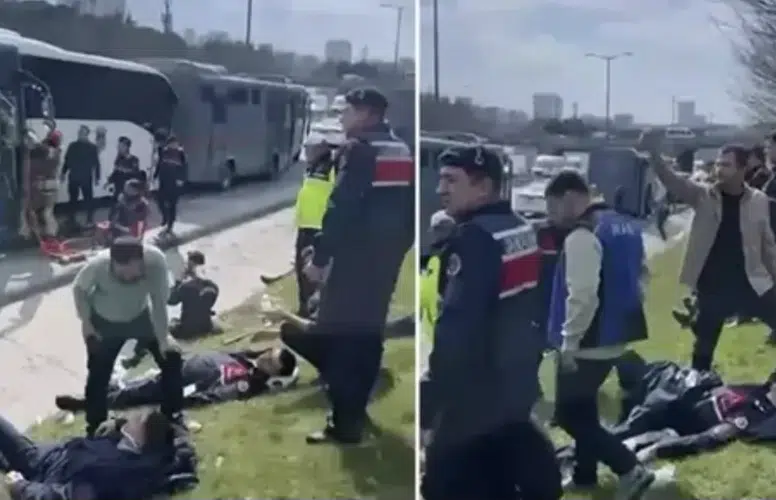 BAĞCILAR’DA DÖRT CEZAEVİ ARACI ÇARPIŞTI! 6 JANDARMA YARALANDI!