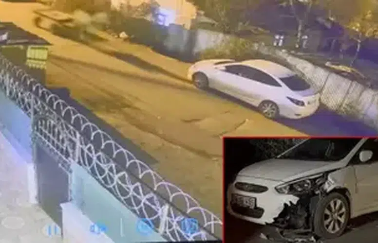 ARNAVUTKÖY'DE BAŞI BOŞ AT VE ARABASI ARAÇLARA ZARAR VERDİ!