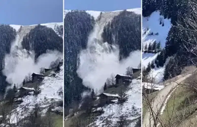 TRABZON ÇAYKARA'DA ÇIĞ DÜŞMESİ BÖYLE GÖRÜNTÜLENDİ!