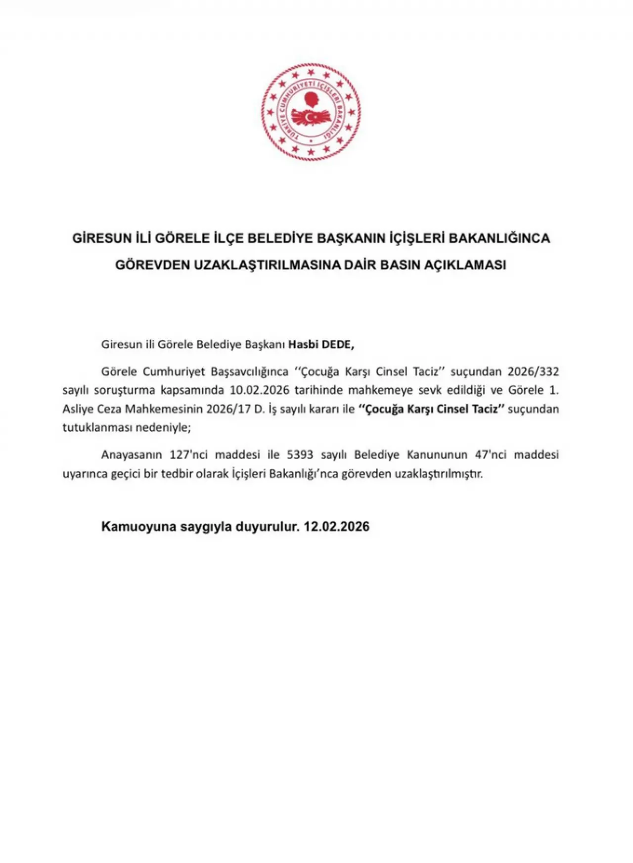 İğrenç mesajları ortaya çıkmıştı! Belediye Başkanı Hasbi Dede görevden uzaklaştırıldı - Resim : 1