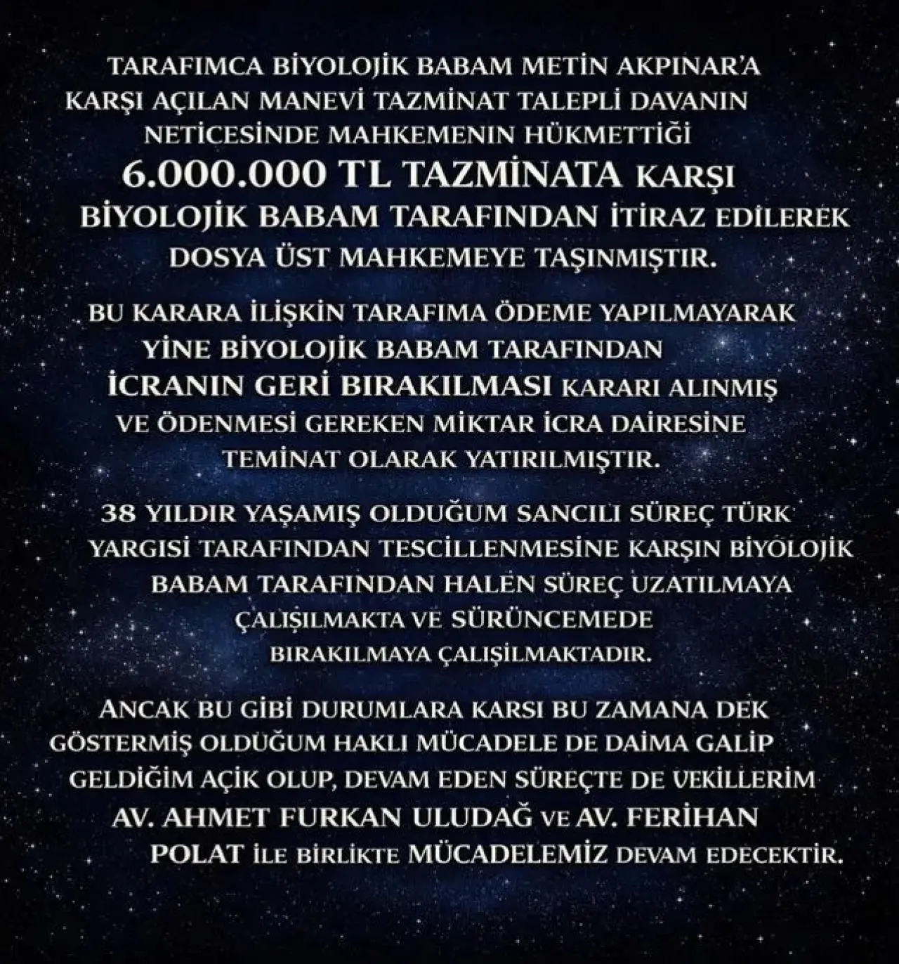 Metin Akpınar tazminat kararına itiraz etti: Kızından açıklama geldi! - Resim : 1